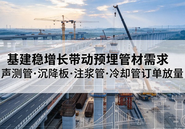 八步基建稳增长带动预埋监测管材需求，声测管、沉降板、注浆管订单持续放量